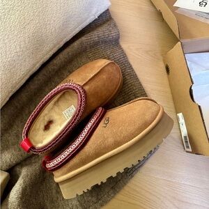 UGG Brown and Red Slip-On Loafers